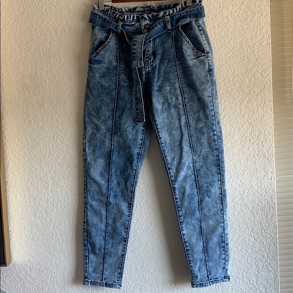 Pink Label Acid Wash Jeans Size 11 Junior - Picture 1 of 7